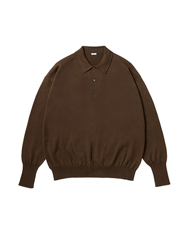 Cotton Knit L/S Polo Shirt