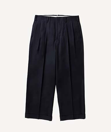 Wool Wide Tapered Trousers