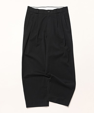 Cotton Silk Twill Wide Trousers