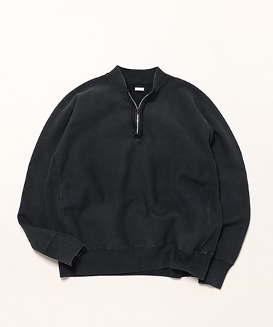 Vintage Half Zip Rib Collar Sweatshirt