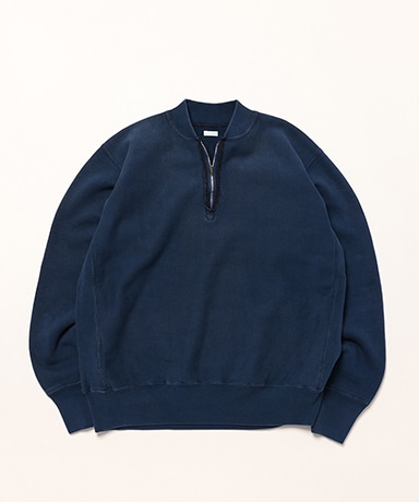 Vintage Half Zip Rib Collar Sweatshirt