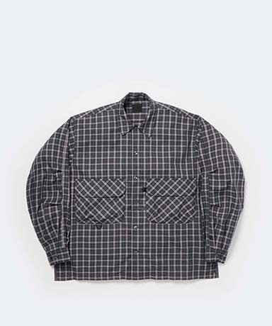 Tech Sports Open Collar Shirt L/S Gren Plaid
