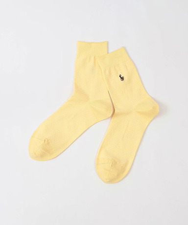 涼感 鹿の子編み オーガニックコットン混 マルチPP 20cm ミドル丈 ソックス