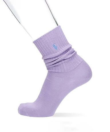 COLOR SHOP RIB リブ ワンポイント刺繍 クルー丈 日本製 カジュアル ソックス メンズ