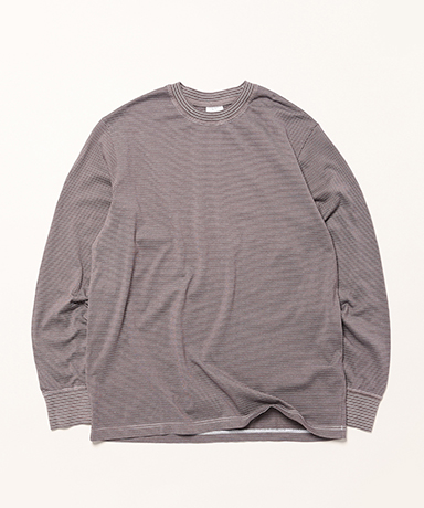 Garment Dyed Border T-Shirt (Long Sleeve Crew)