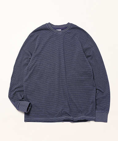 Garment Dyed Border T-Shirt (Long Sleeve Crew)