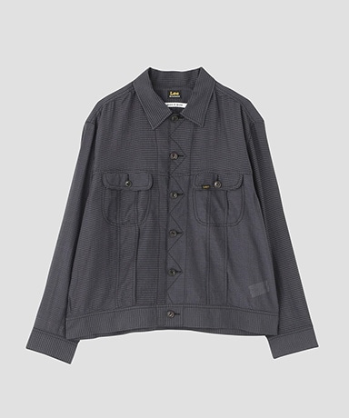 ×Lee Sheer Cowboy Jacket-Gingham Check Indian fabric-