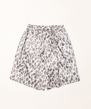 Tuck Easy Short Pants - Leopard Print