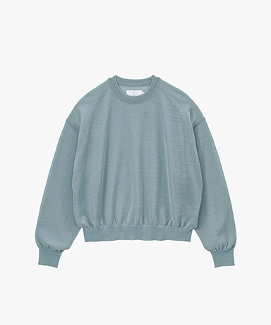 Coiled Wool Nylon Oversized Crew Neck Knit