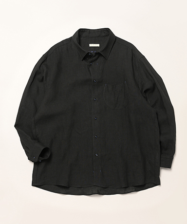 French Linen Wide Silhouette Collar Shirt