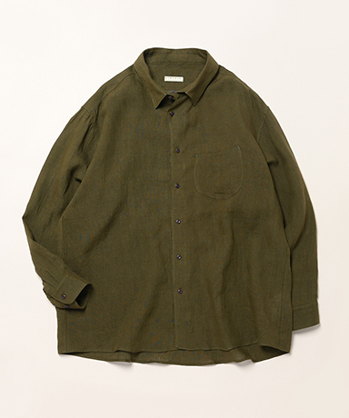 French Linen Wide Silhouette Collar Shirt