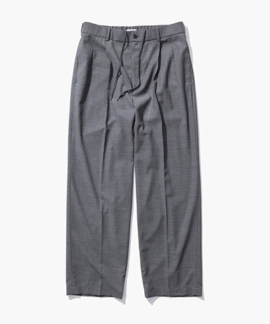 TWIST WOOL GAUZE | TWO TUCKED EASY PANTS
