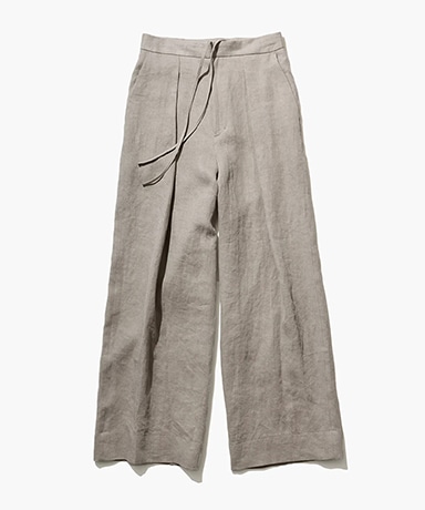 LINEN TWILL | TUCKED EASY PANTS