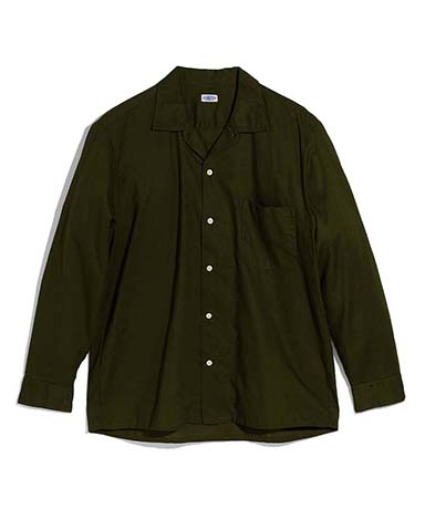 Cotton Linen Open Collar Shirt
