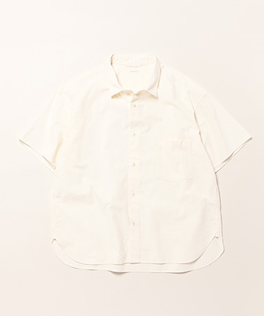 コットンシルクネップ半袖シャツ