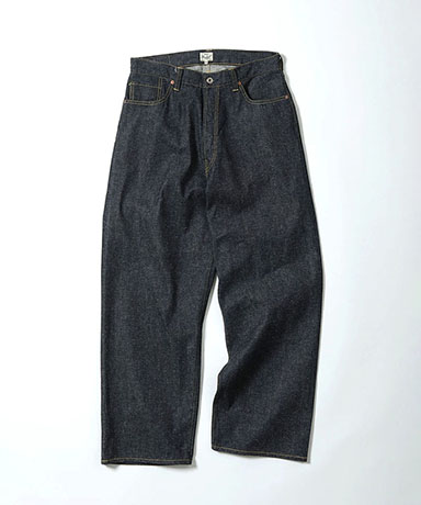 Recycled Waste Suvin Cotton Yarn 11.5oz. Denim 5Pocket Wide Pants WWⅡ Model