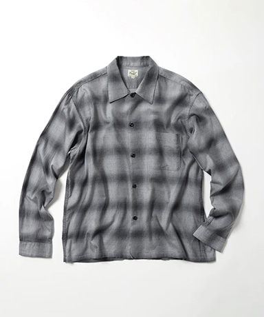 Cotton×Silk Nel Check Open Shirt