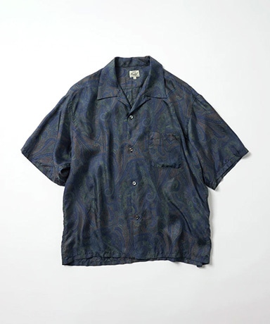 Paisley Pattern Silk Twill Open Shirt