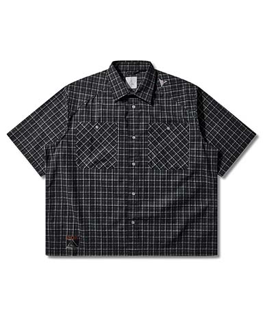 Aair Floweave Printed Check Short Sleeve Shirt