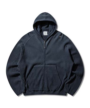 Bee Sun Faded Organic Waffle Zip Up Hoodie