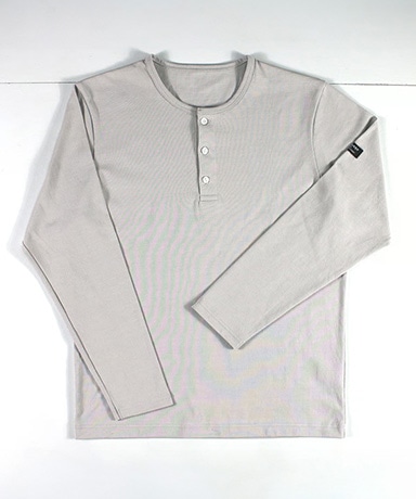 スーピマ超長綿強撚ヘンリーネック長袖Ｔシャツ