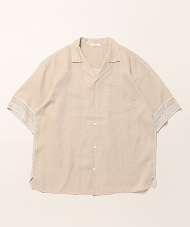 Linen Mesh Open Collar Shirt