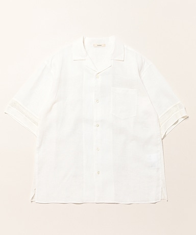 Linen Mesh Open Collar Shirt