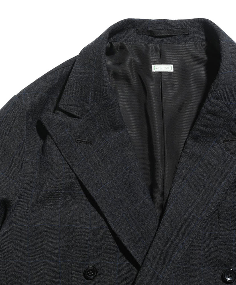 A.PRESSE Double Breasted Jacket CHARCOAL