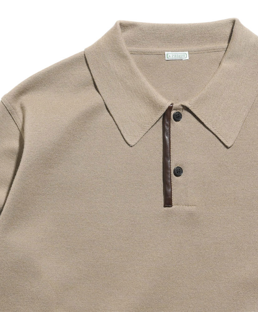 Cashmere Knit L/S Polo Shirt(2(MEN) Beige/ベージュ): A.PRESSE