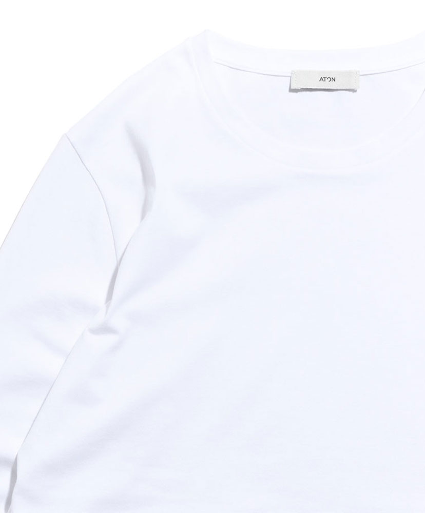 Suvin 60/20 Longsleeve Round Hem T Shirt(1(WOMEN) Burgundy/バーガンディ): ATON
