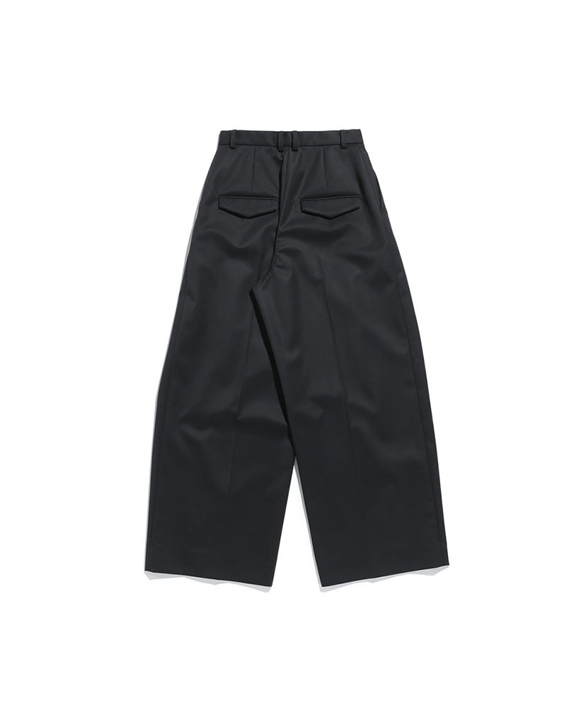 Compact Wool Two Tuck Wide Pants(1(WOMEN) Black/ブラック): ATON