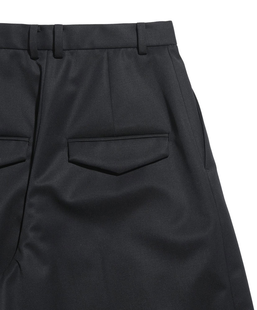 Compact Wool Two Tuck Wide Pants(1(WOMEN) Black/ブラック): ATON