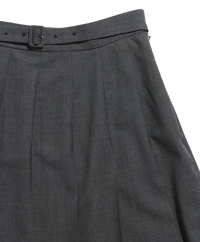 Super Fine Tropical Wool Pleated Skirt(0(WOMEN) Top Charcoal