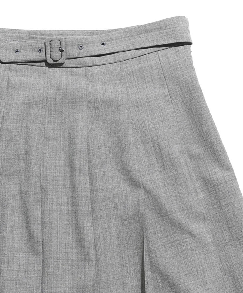 Super Fine Tropical Wool Pleated Skirt(0(WOMEN) Top Charcoal