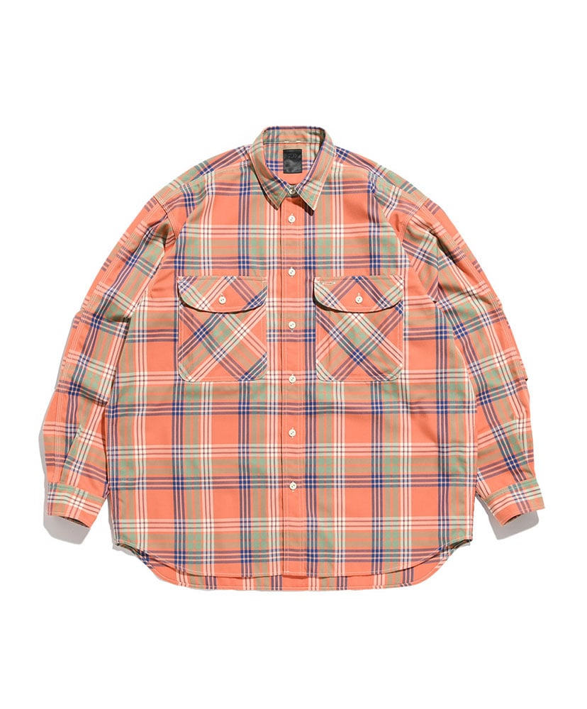 Tech Elbow Patch Work Shirts(XL(MEN) Orange Check/オレンジチェック