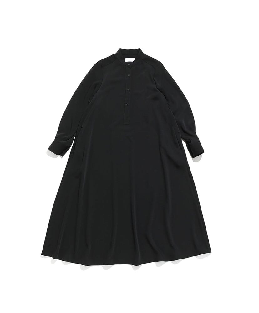 Satin Band Collar Dress Black/ブラック 0(WOMEN)