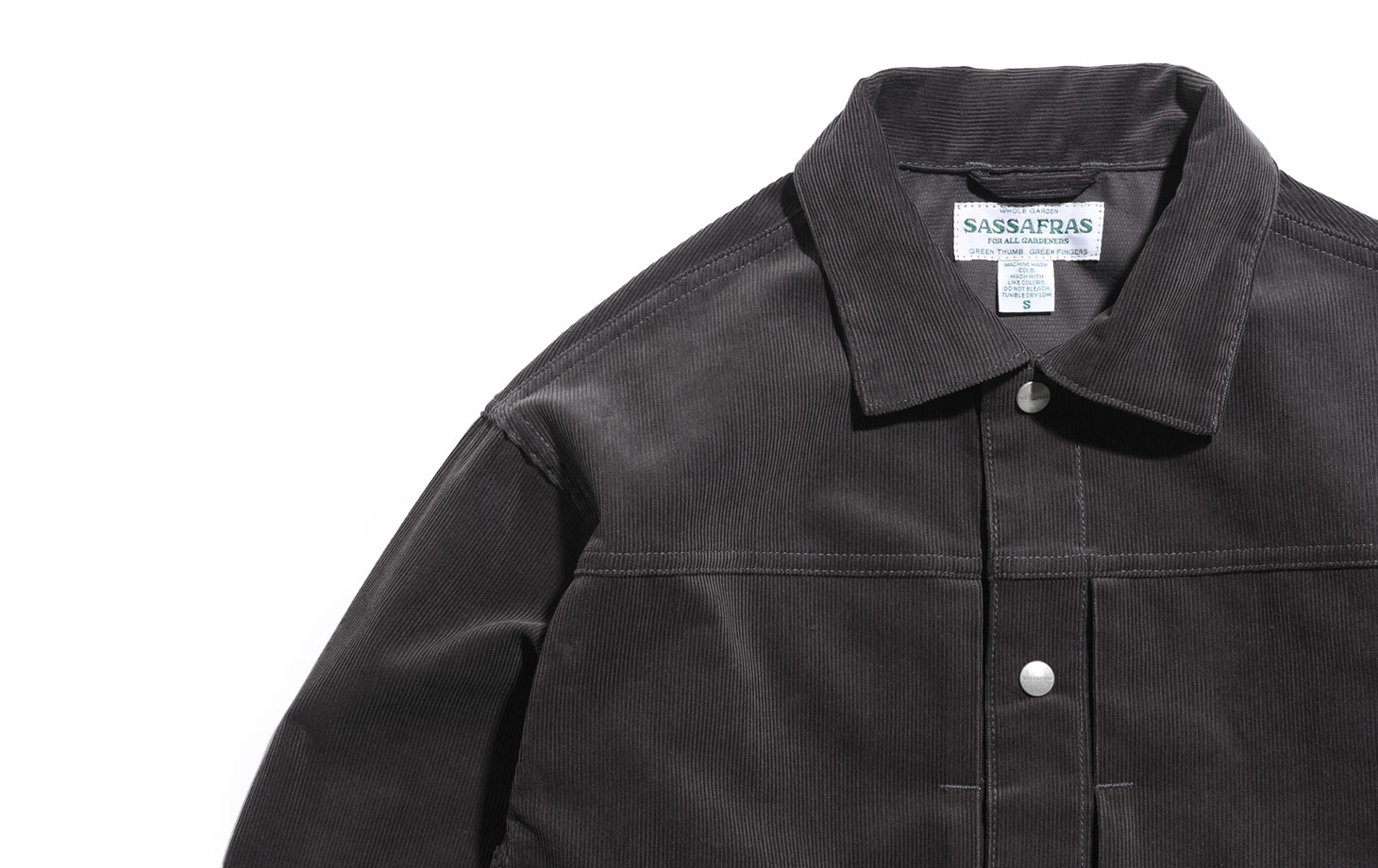 Gardeners Jacket-T/C Corduroy(L(MEN) Charcoal/チャコール): SASSAFRAS