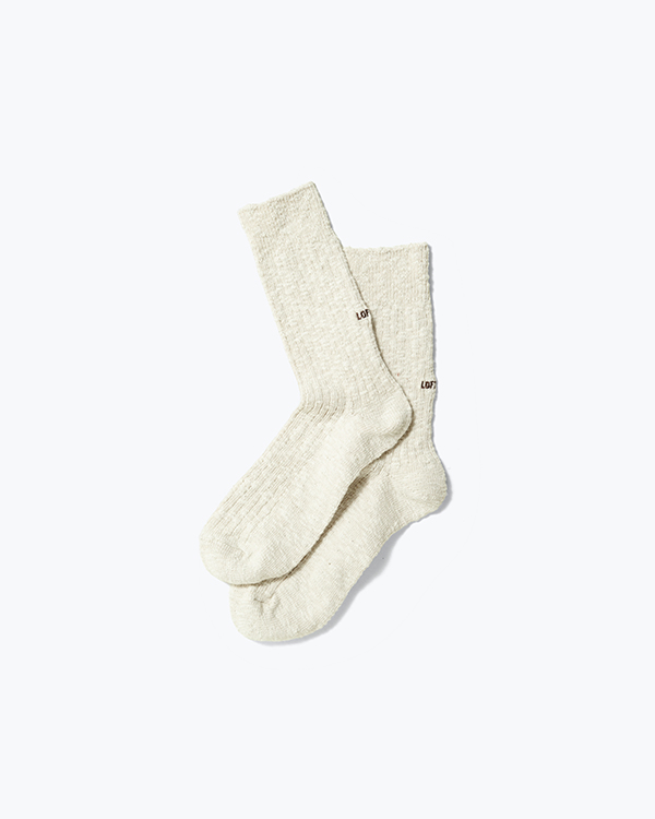 50th SLUB SOCKS ECRU