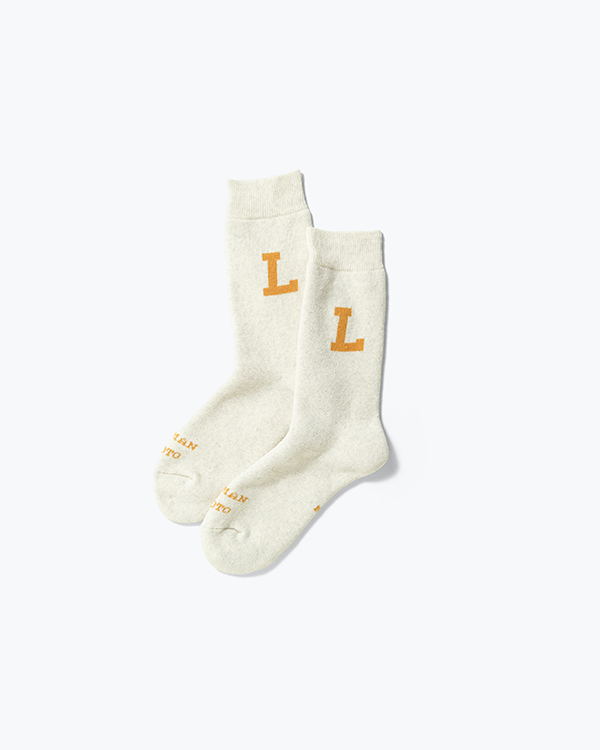 50th L LOGO SOCKS ECRU