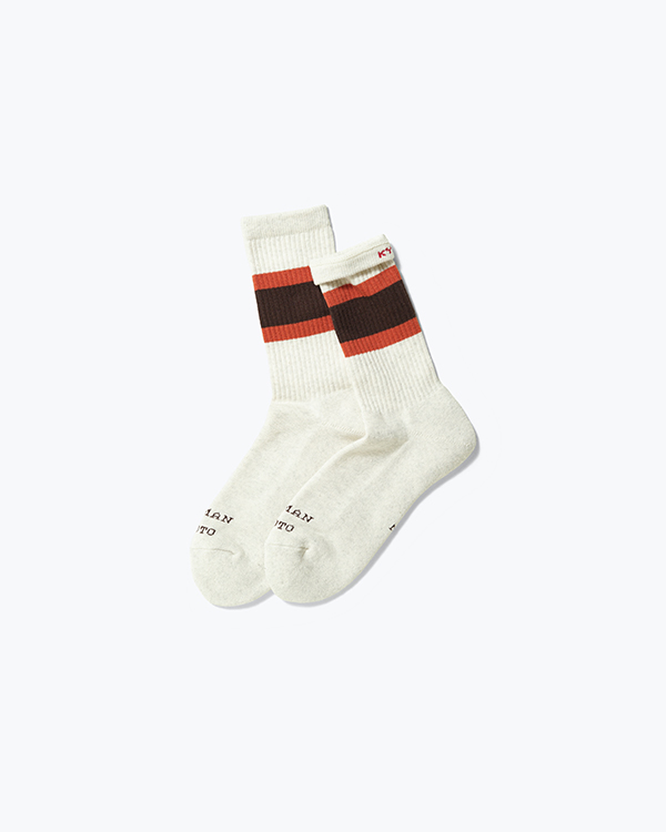 50th LINE SOCKS ORANGE × BROWN