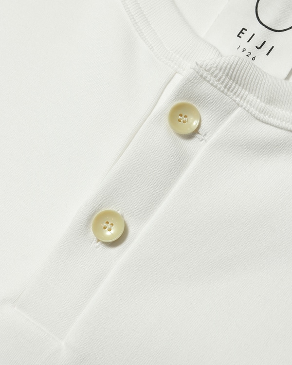 50TH HENLEY NECK TEE OFF WHITE ラクトボタン