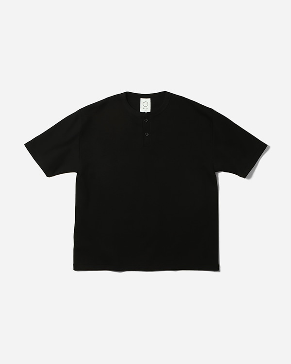50TH HENLEY NECK TEE BLACK フロント