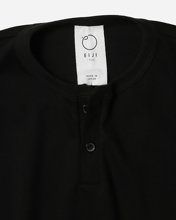 50TH HENLEY NECK TEE BLACK ネックディテール