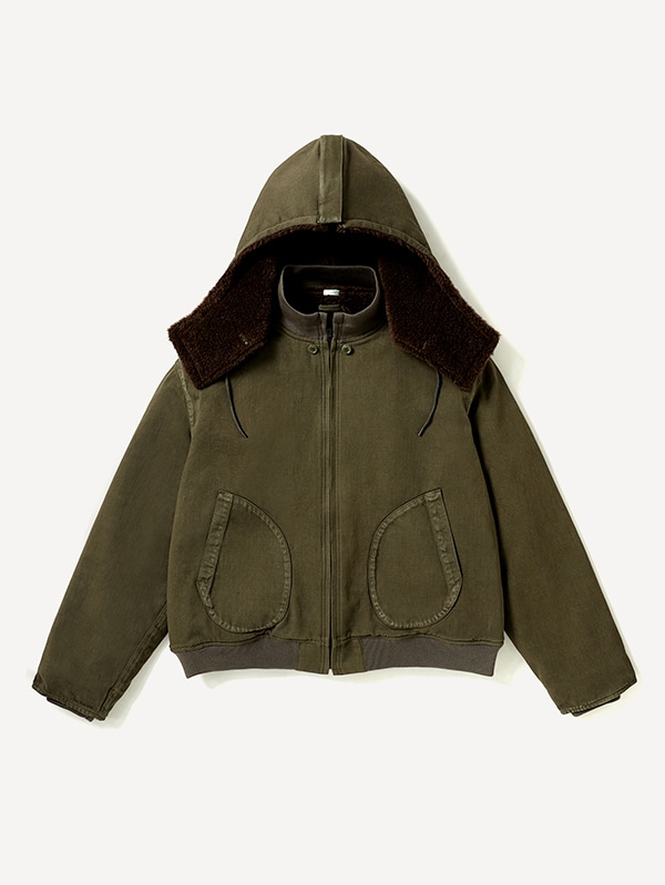 Vintage WW2 US Navy Deck Hooded Jacket OLIVE