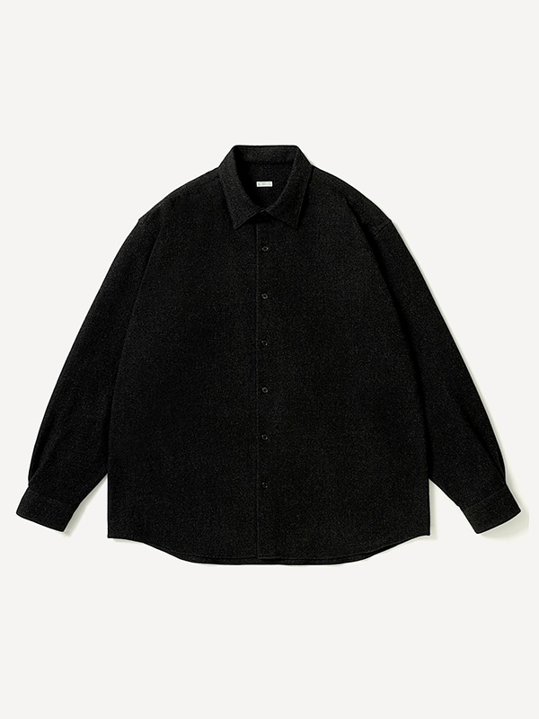 Wool Regular Collar Shirt CHARCOAL