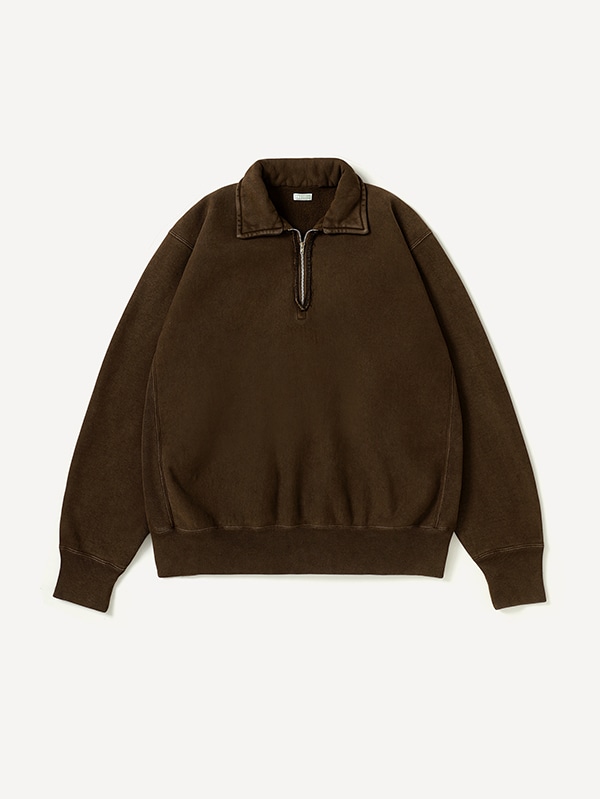 Vintage Half Zip Sweatshirt BROWN