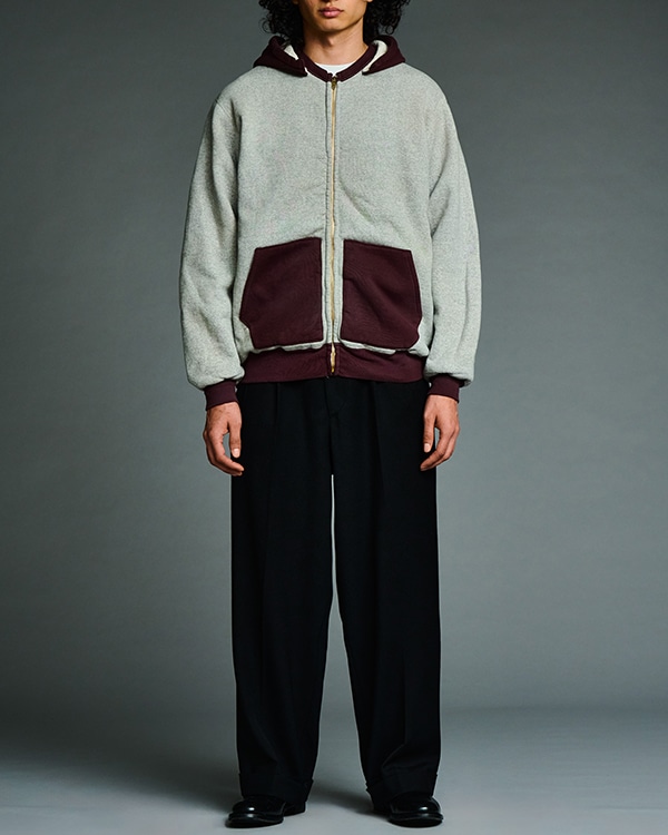 Vintage Attached Hood Zip Parka 着用