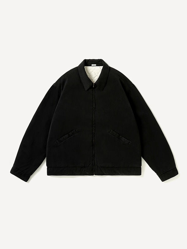 Washed Silk Rayon Gabardine Jacket BLACK