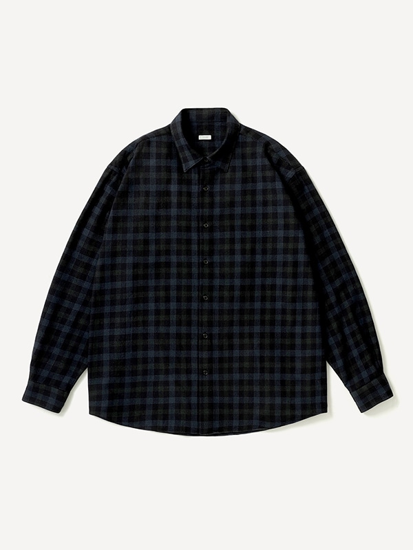 Wool Regular Collar Shirt CHECK