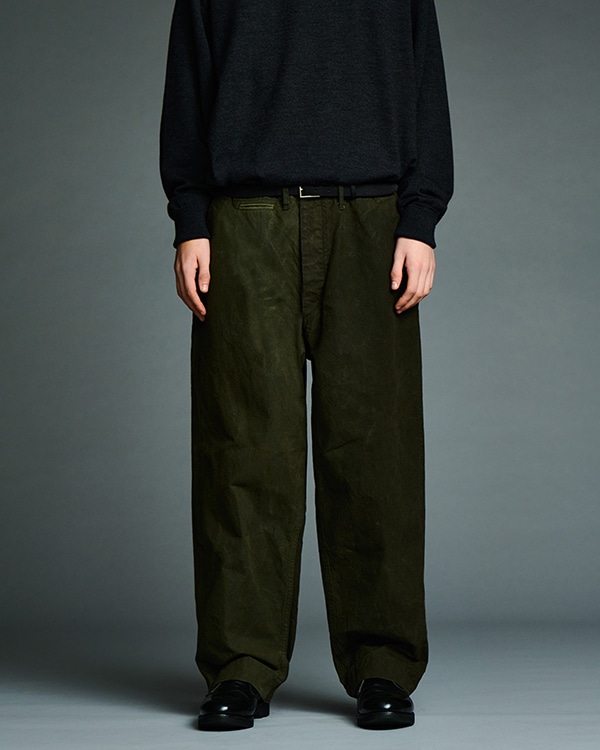 Vintage Cotton Silk Oiled Tent Cloth Trousers 着用